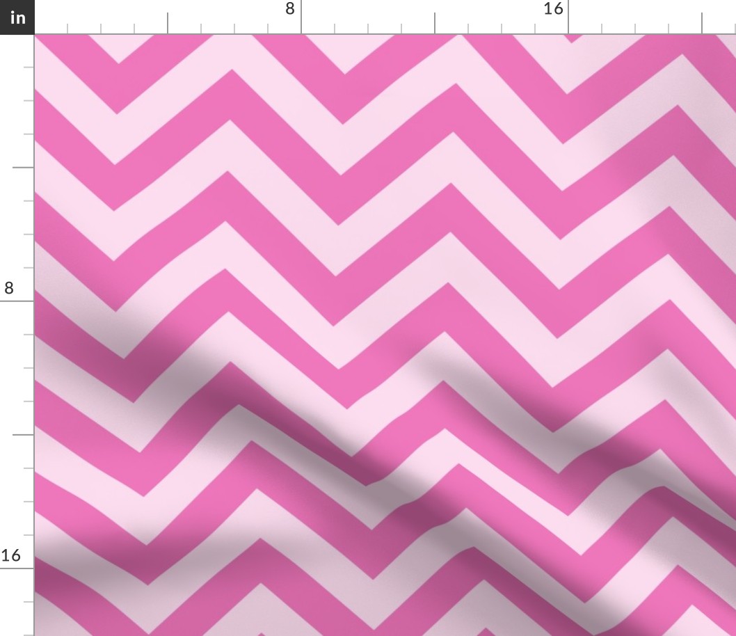 Six Inch Dark Pink and Light Pink Chevron Stripes