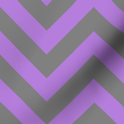 Six Inch Lavender Purple and Medium Gray Chevron Stripes