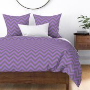 Six Inch Lavender Purple and Medium Gray Chevron Stripes