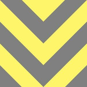 Six Inch Light Yellow and Medium Gray Chevron Stripes