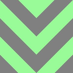 Six Inch Mint Green and Medium Gray Chevron Stripes