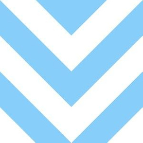 Six Inch Light Sky Blue and White Chevron Stripes