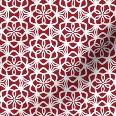 Snowflake Lace Red and White