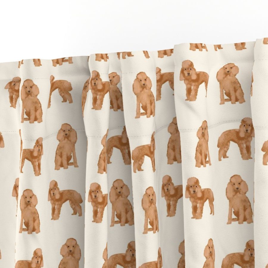 toy poodle fabric toy poodles design dog poodle fabric - cream