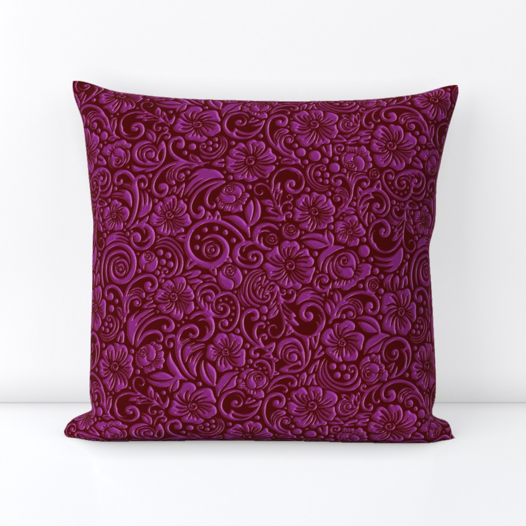 Textured Floral Dark Fuchsia