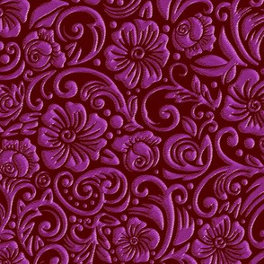 Textured Floral Dark Fuchsia