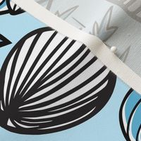 Retro Harvest Tea Towel  Blue 2