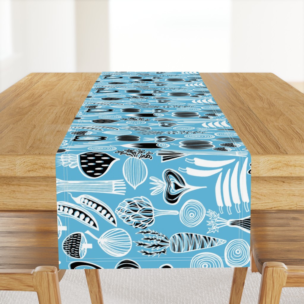 Retro Harvest Tea Towel Blue 3