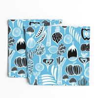 Retro Harvest Tea Towel Blue 3