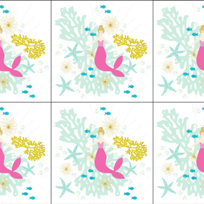 6 loveys: pink maui mermaid single motif blonde