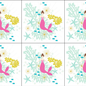 6 loveys: pink maui mermaid single motif brunette