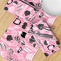 Retro Harvest Tea Towel Pink 3