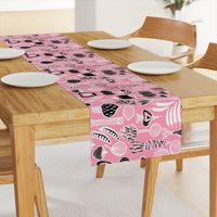 Retro Harvest Tea Towel Pink 3