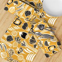 Retro Harvest Tea Towel Mustard Yellow 3