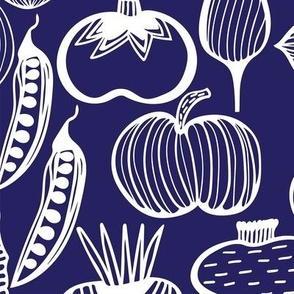 Retro Harvest in Navy Blue