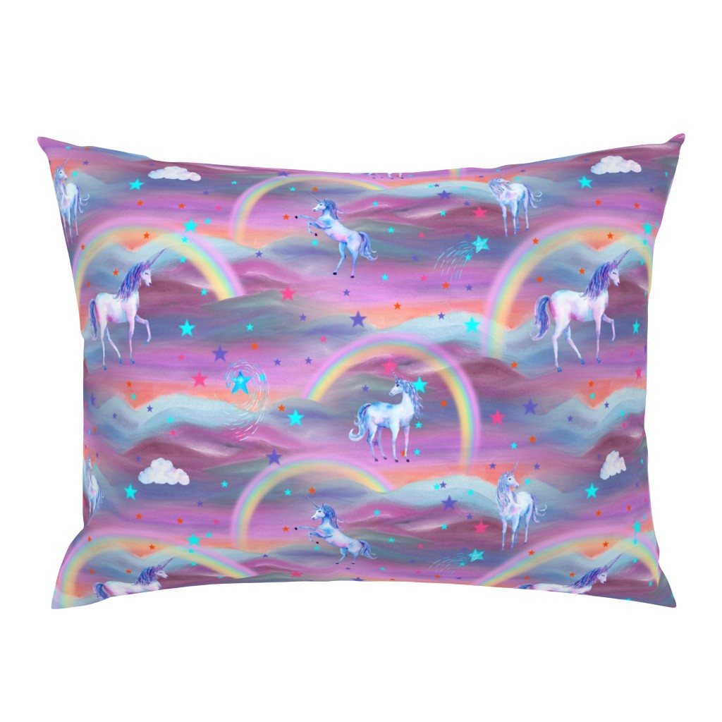 DREAMY UNICORN RAINBOW SPRING PINK BLUE SKY