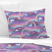 DREAMY UNICORN RAINBOW SPRING PINK BLUE SKY