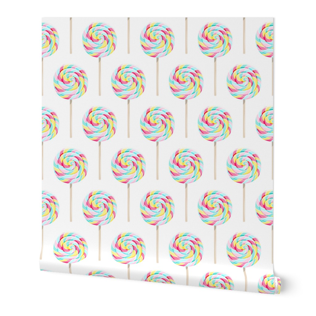 whirly pops -  multi pink - lollipop fabric