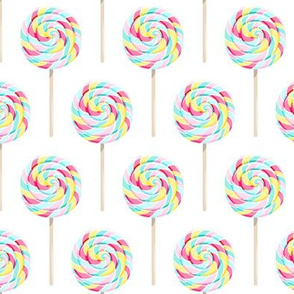 whirly pops -  multi pink - lollipop fabric