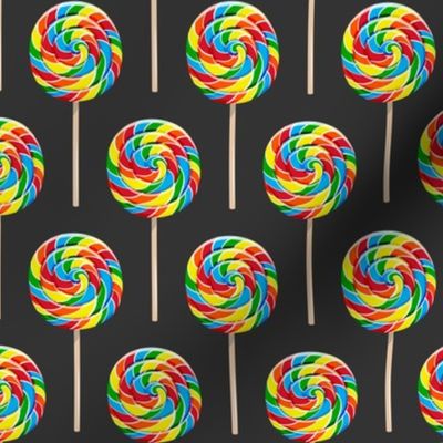 whirly pops -  OG on grey - lollipop fabric