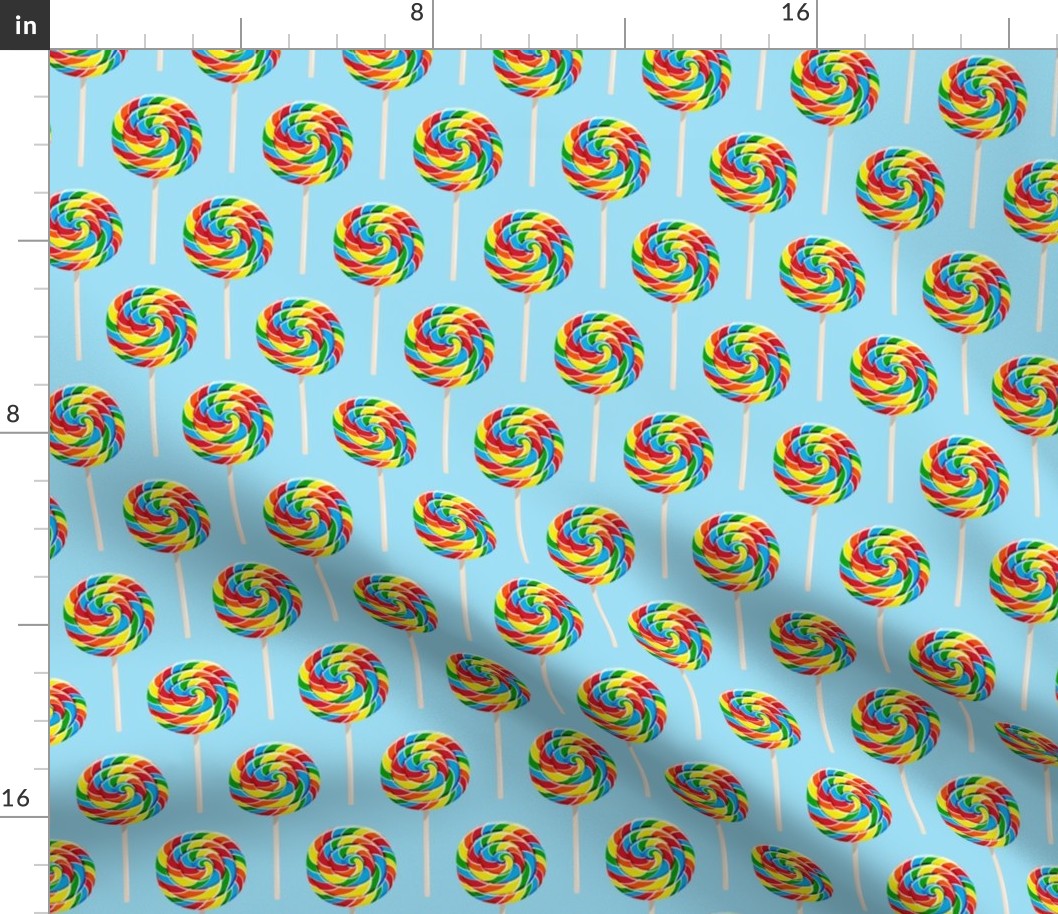 whirly pops -  OG on blue - lollipop fabric