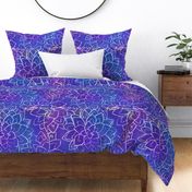 Succulent block print Ultra Violet