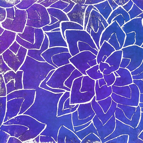 Succulent block print Ultra Violet