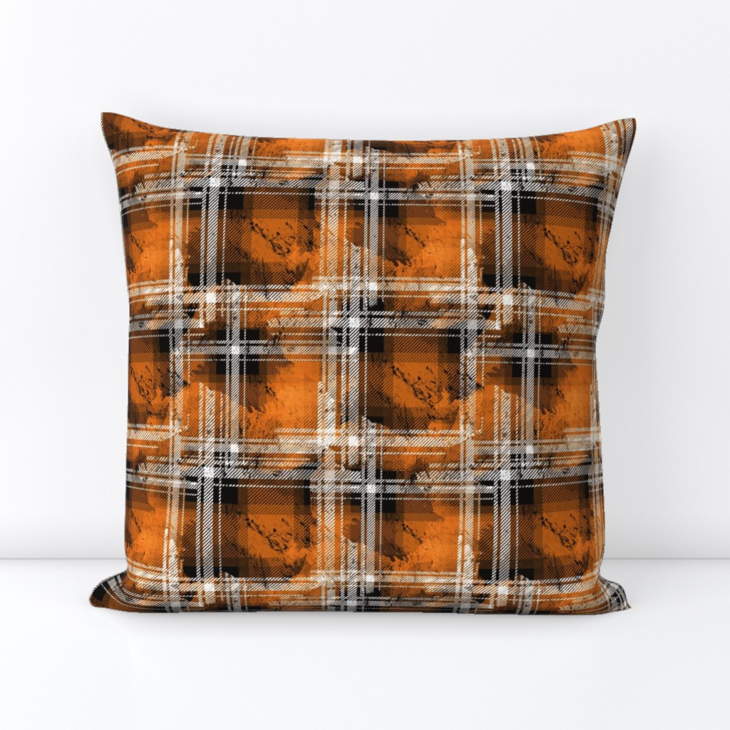 Orange Fall Grunge Plaid