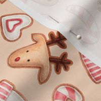 christmas gingerbread on a beige background