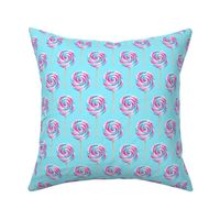 whirly pops - purple and blue on blue - lollipop fabric