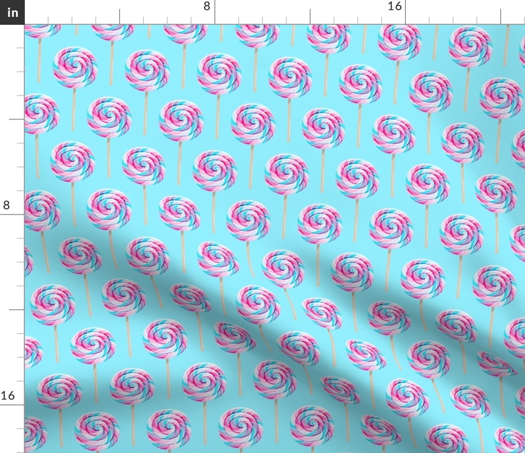 whirly pops - purple and blue on blue - lollipop fabric