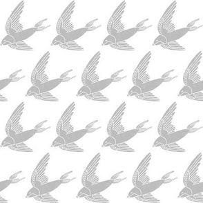 swallow // woodland bird nature animal swallows nursery fabric grey