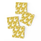 swallow // woodland bird nature animal swallows nursery fabric mustard