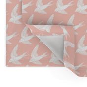 swallow // woodland bird nature animal swallows nursery fabric blush