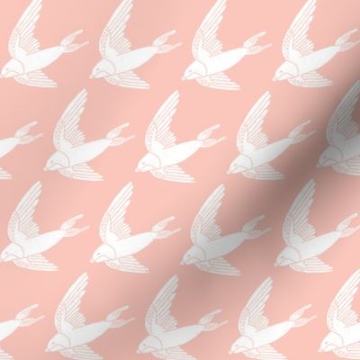 swallow // woodland bird nature animal swallows nursery fabric blush