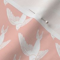 swallow // woodland bird nature animal swallows nursery fabric blush