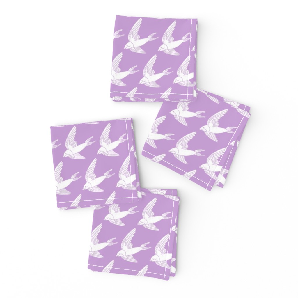 swallow // woodland bird nature animal swallows nursery fabric lilac