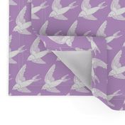 swallow // woodland bird nature animal swallows nursery fabric lilac