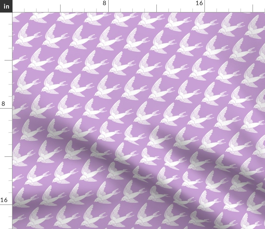 swallow // woodland bird nature animal swallows nursery fabric lilac