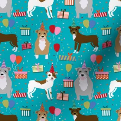 pitbull birthday party fabric cute pitbulls design