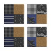 Witches and Wizards- Bronze, Navy and Royal Blue and Grey - Raven- Castles - Brooms