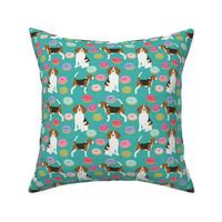 beagle donut fabric cute beagles and donuts design - turquoise