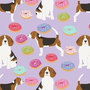 beagle donut fabric cute beagles and donuts design - pastel lavender