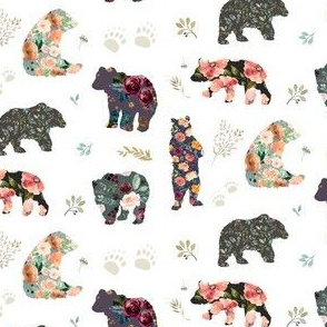 4" PATCHWORK BEARS / FLORAL