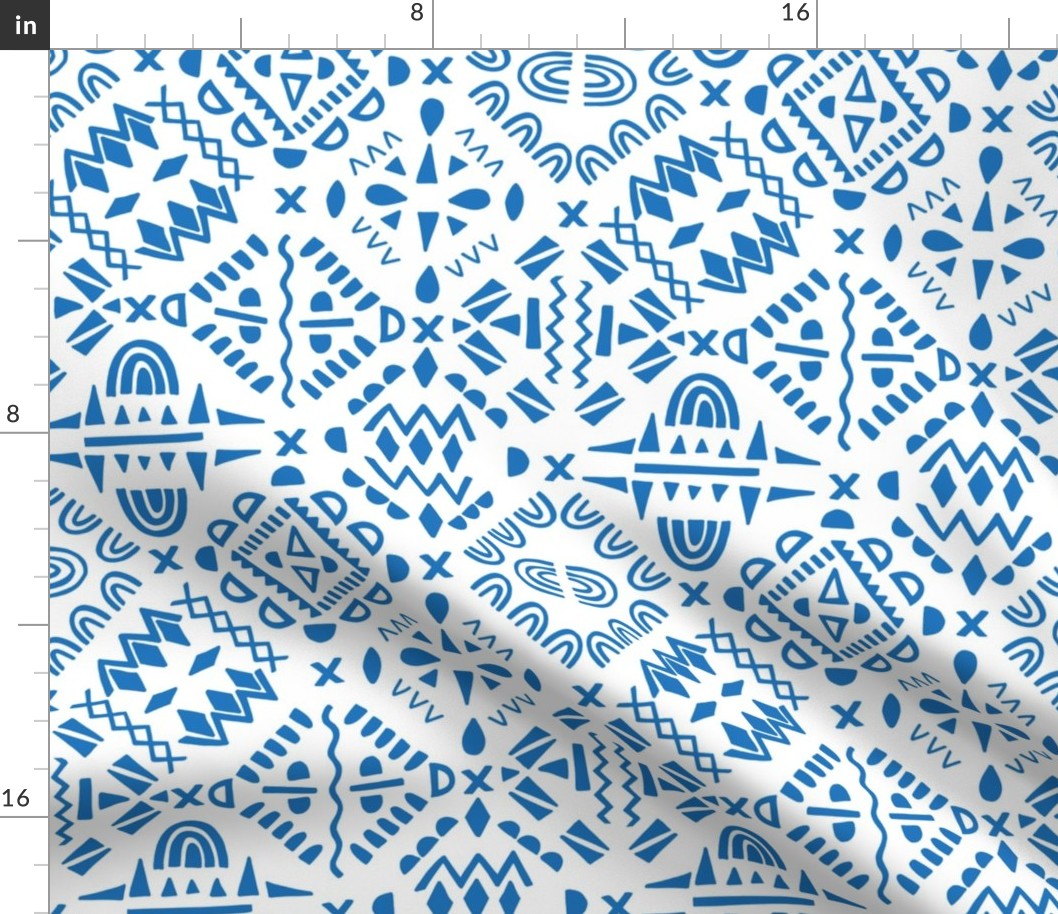 geometric tribal blue