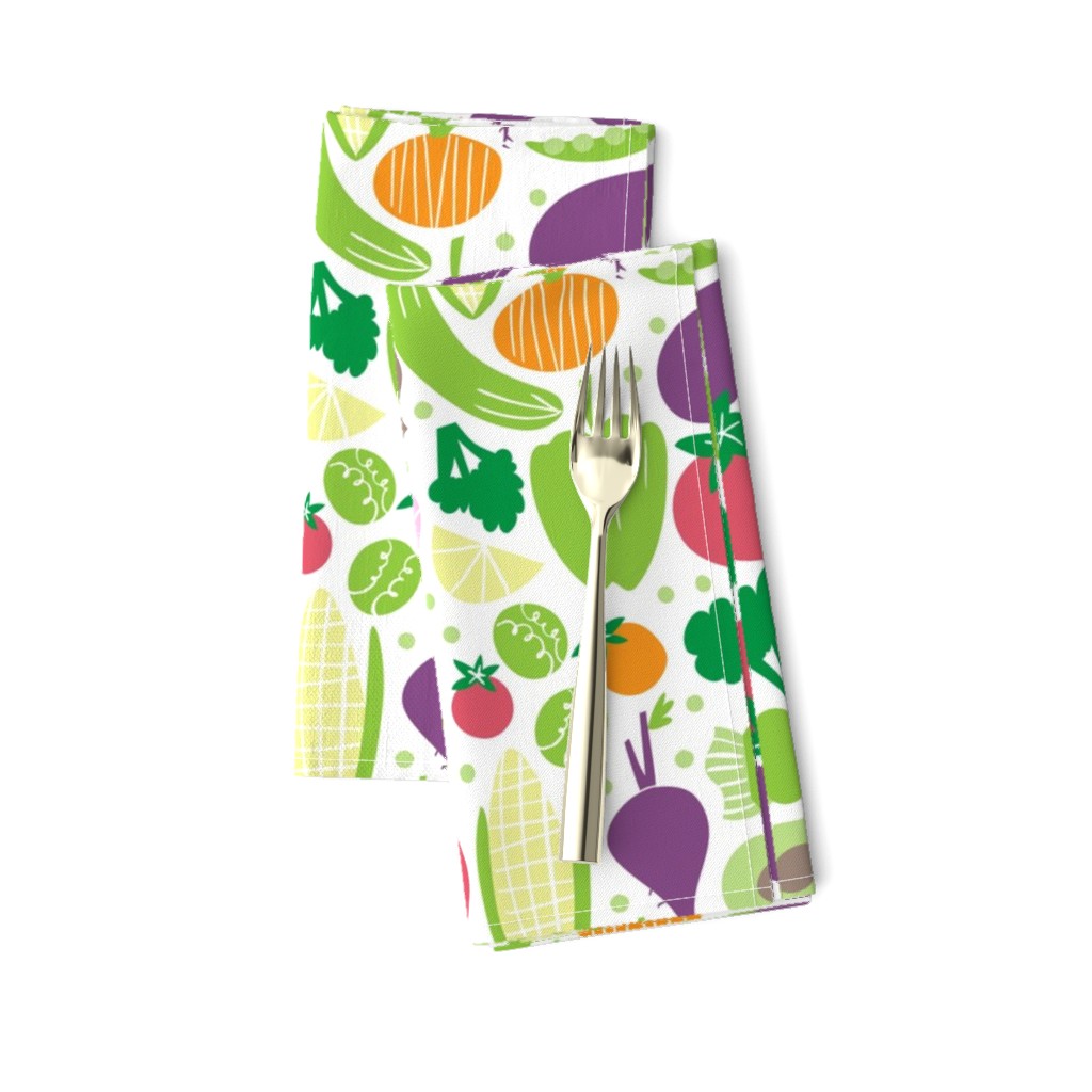 Veggies pattern matching "Let food be thy medicine tea towel"