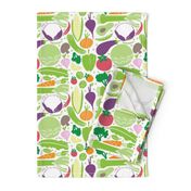 Veggies pattern matching "Let food be thy medicine tea towel"