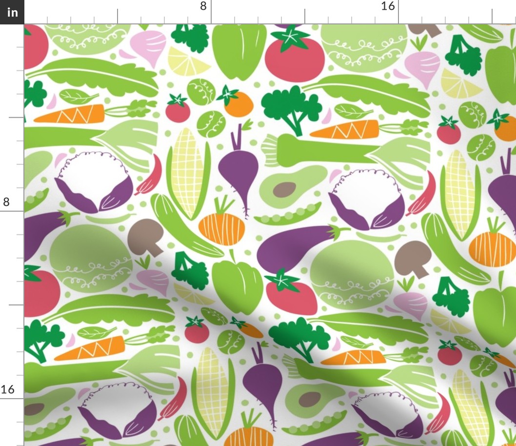 Veggies pattern matching "Let food be thy medicine tea towel"