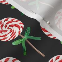 whirly pop - Christmas red and white on dark grey