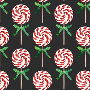 whirly pop - Christmas red and white on dark grey